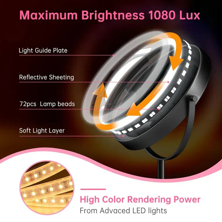Malsky Round LED Makeup Mirror